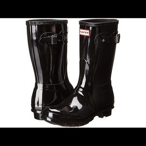 Hunter Short Rainboots Gloss Black